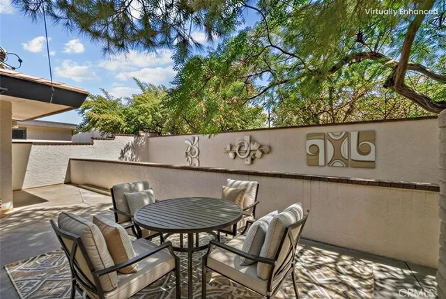 a view of table and chair in the patio