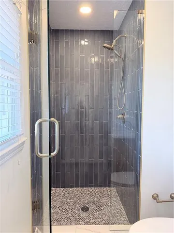 a bathroom with a shower