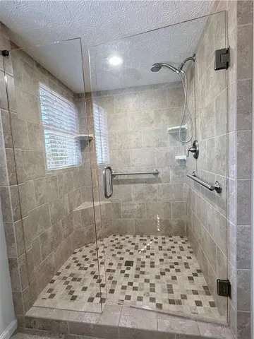 a bathroom with a shower