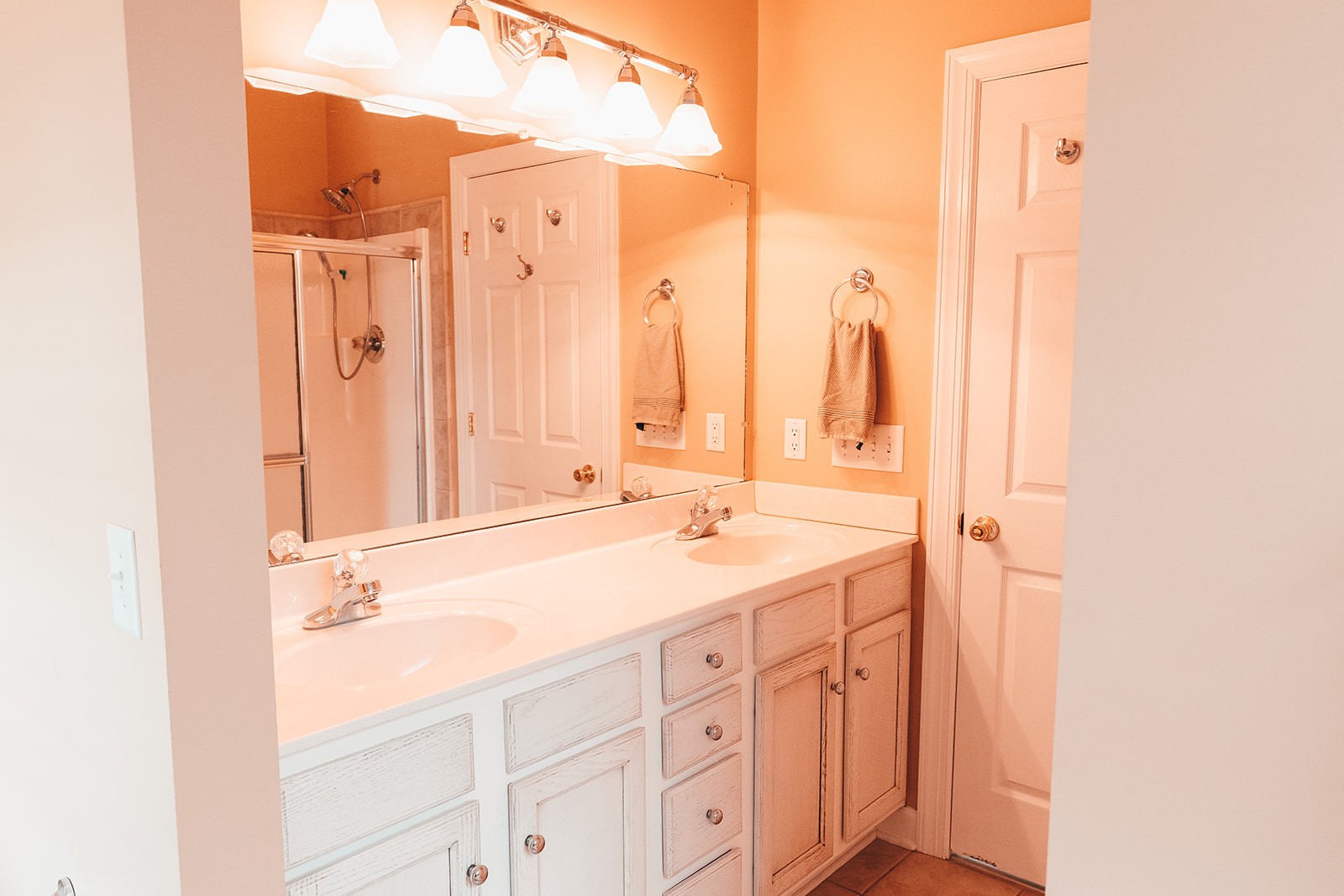 1914 Dr Robinson Rd Spring Hill Spring Hill, TN 37174 - Photo 29 of 44 a bathroom with a double vanity sink and a mirror