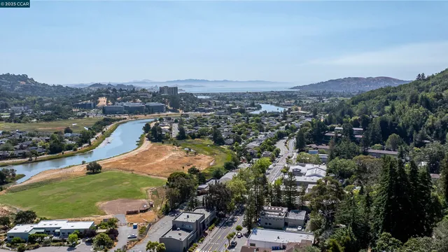 an aerial view of a city