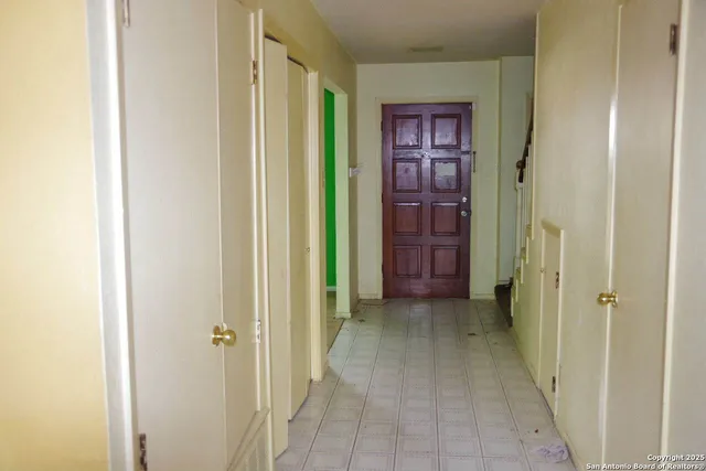 a view of a hallway with a elevator
