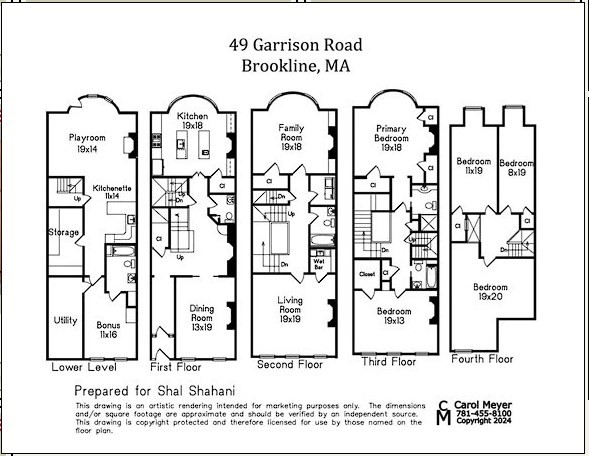 49 Garrison Road Brookline, MA 02445 - Photo 25 of 25 a black and white photo of a floor