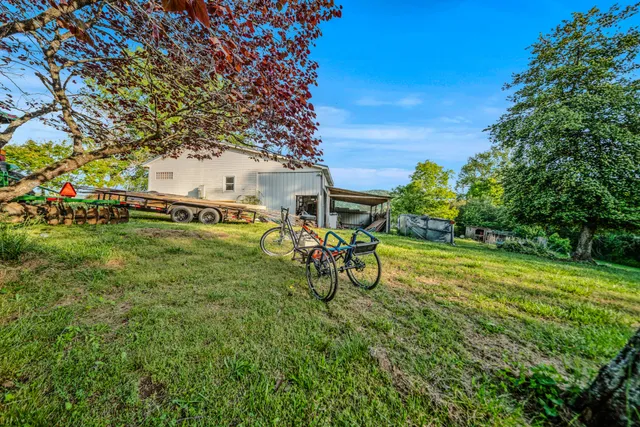 a view of a backyard with a garden