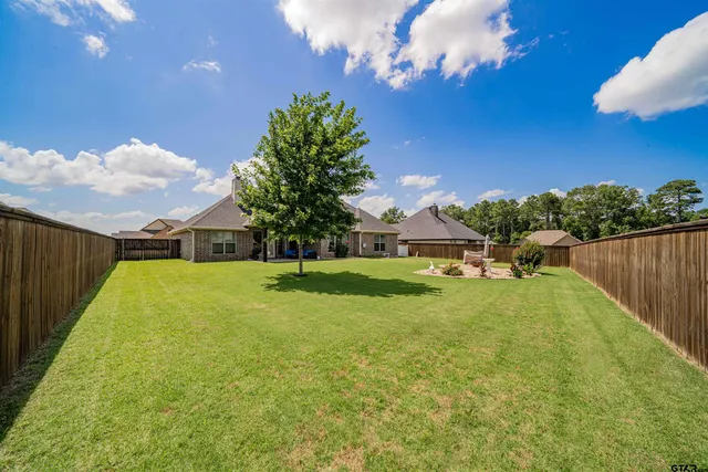 a view of backyard with trampoline