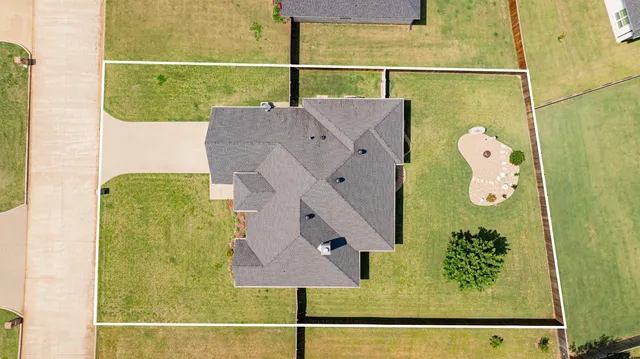 with aerial view of a house