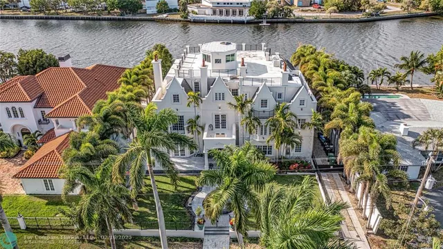an aerial view of multiple house with outdoor space and lake view