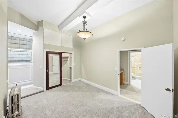 a view of a livingroom with a chandelier