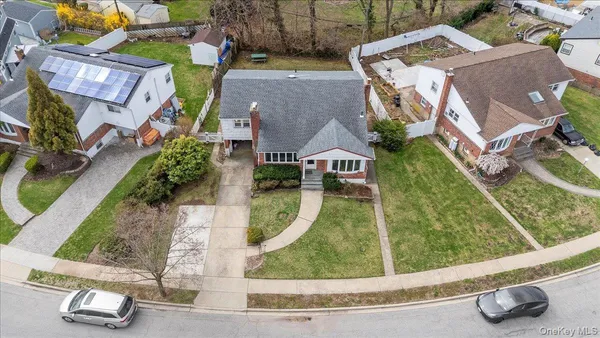 an aerial view of a house