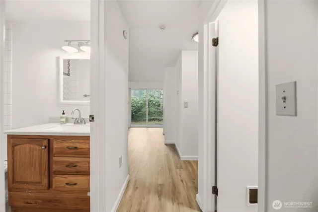 a view of a backyard with plants