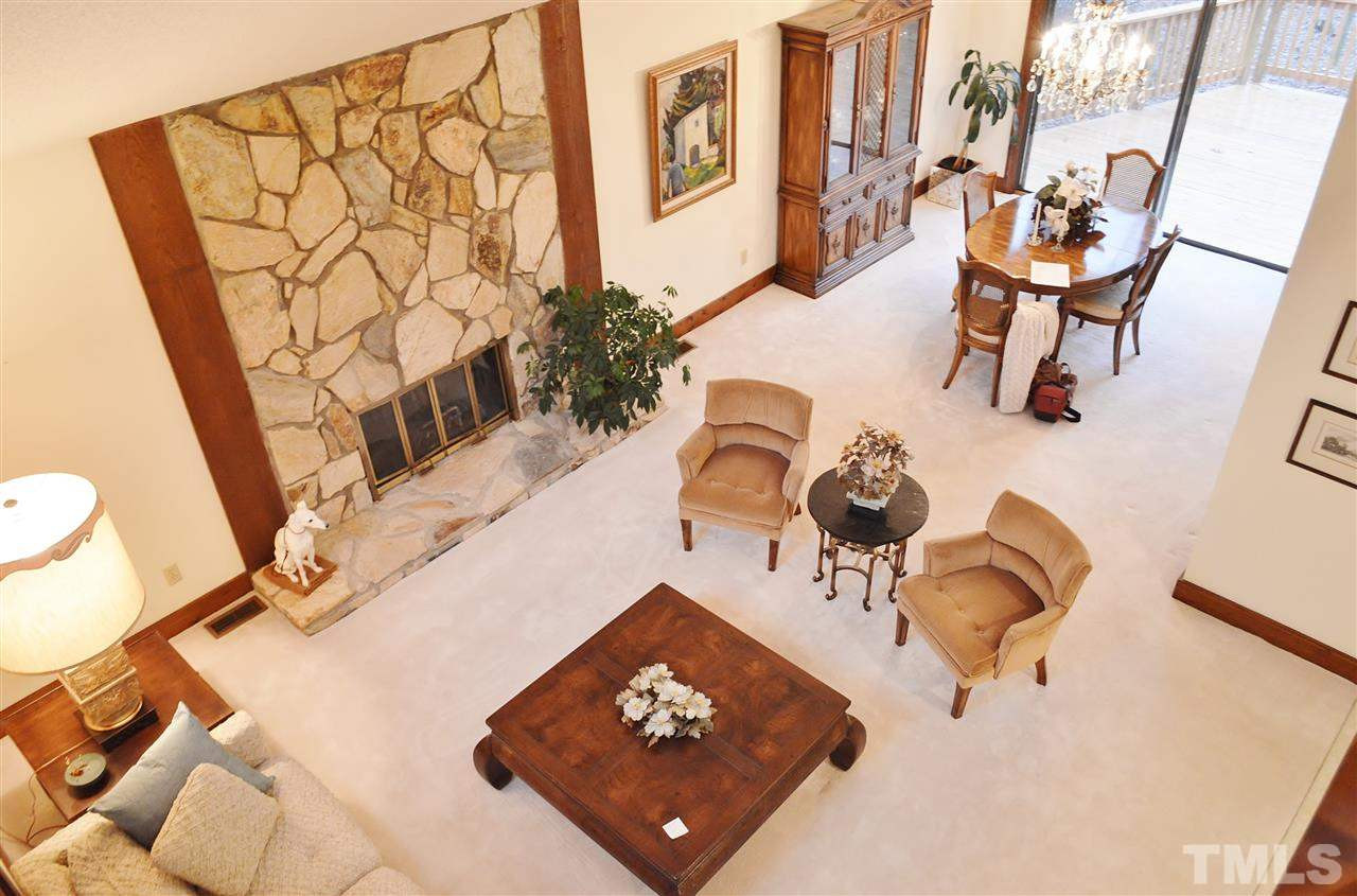 5200 Caber Road Raleigh, NC 27613 - Photo 7 of 25 Another view of the Living & Dining Rooms from the loft above. Living/Dining Room