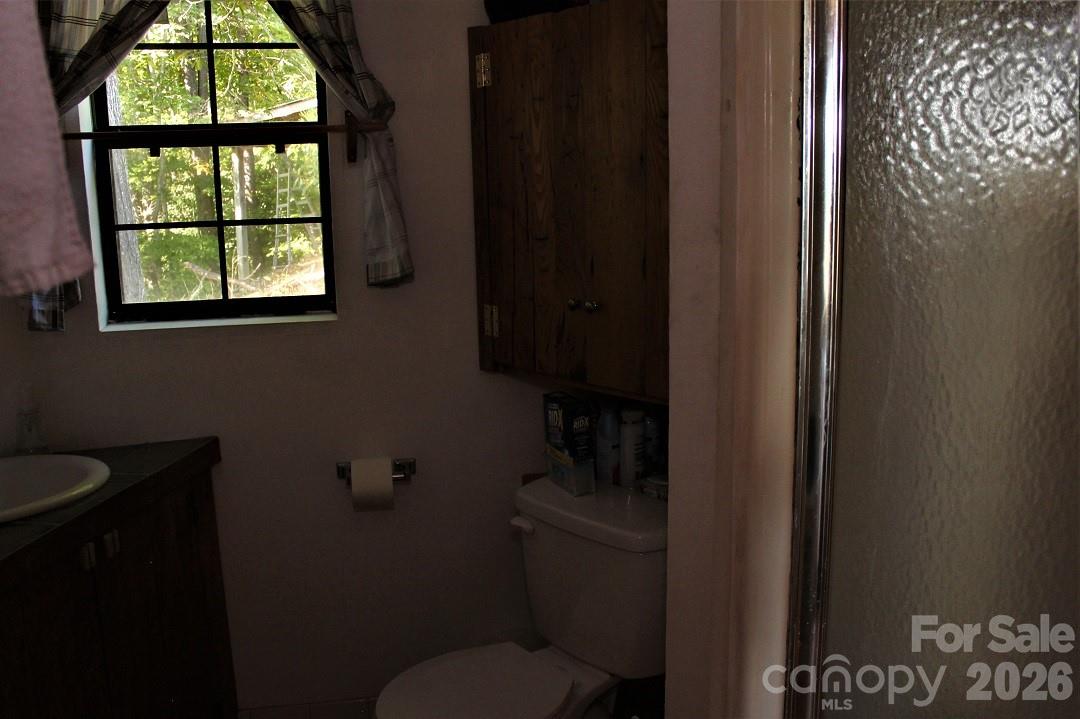 745 Broom Road Tuckasegee, NC 28783 - Photo 24 of 42 a bathroom with a toilet and a window