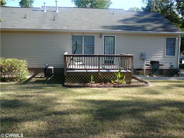 7214 Stoneman Road Henrico, VA 23228 - Photo 8 of 9 View - View From Rear Yard. Nice Deck. Rails And F