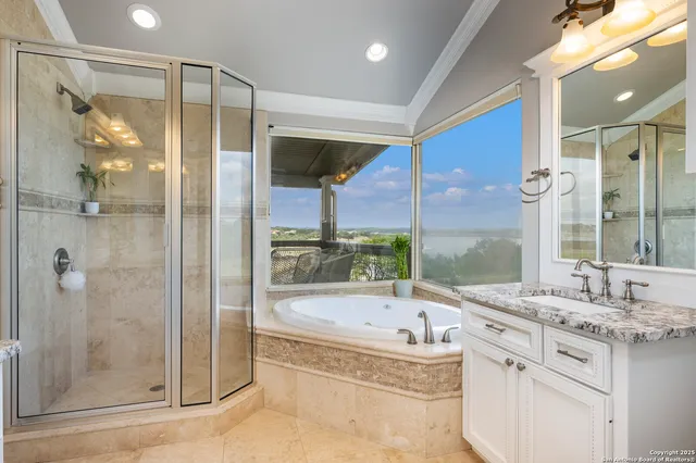 a view of a lake in middle of forest