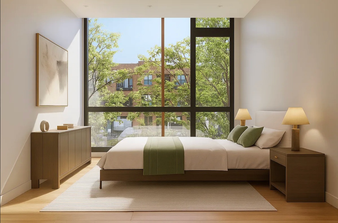 96 16th Street, Unit GARDENA Brooklyn, NY 11215 - Photo 7 of 10 a bedroom with a bed and a large window