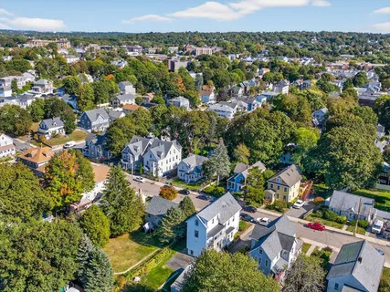 an aerial view of multiple house