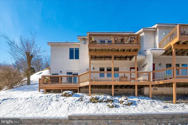a front view of a building with street view