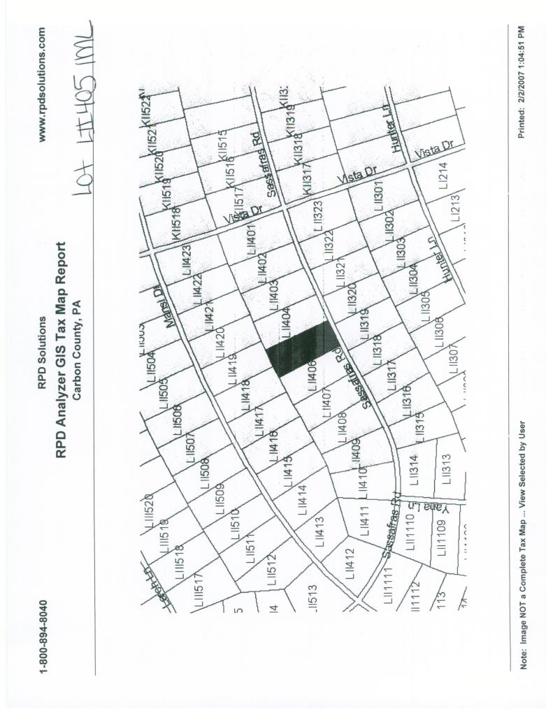 405 Sassafras Road Albrightsville, PA 18210 - Photo 1 of 1 Map for Lot
