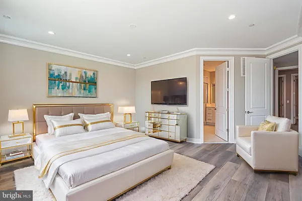 a view of room with window and hardwood floor