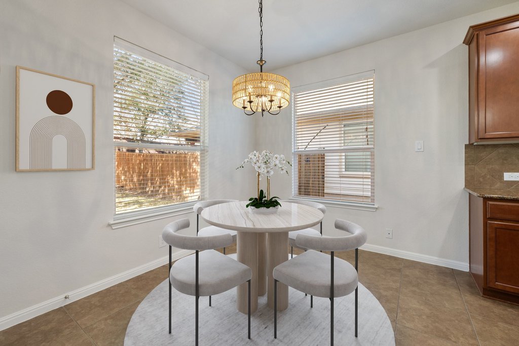 9412 Beechnut Drive Austin, TX 78748 - Photo 11 of 40 Breakfast area at kitchen. Great windows and natural light. virtually staged