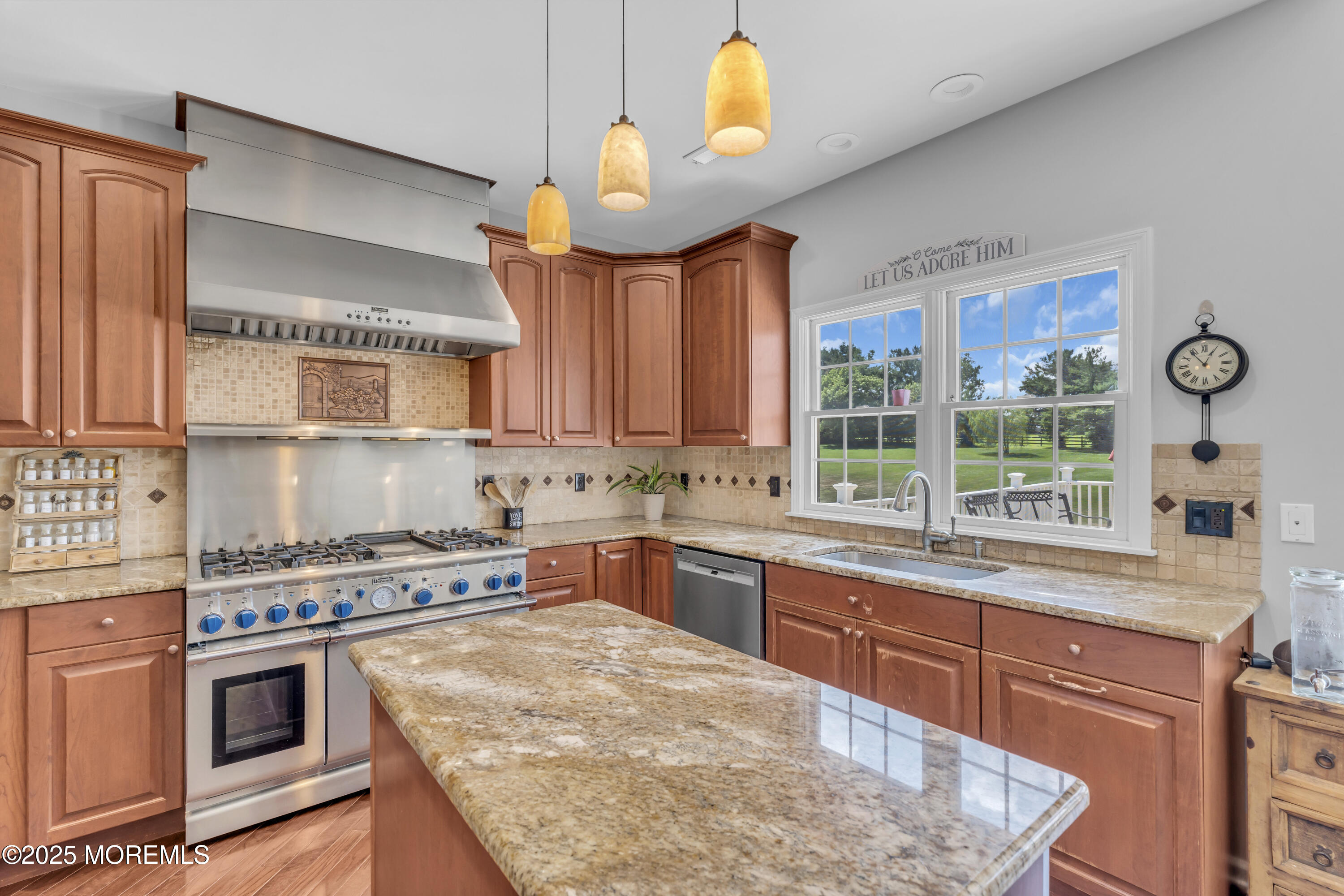 6 Cooper Court Cream Ridge, NJ 08514 - Photo 25 of 105 a kitchen with stainless steel appliances granite countertop a sink a stove and a wooden cabinets