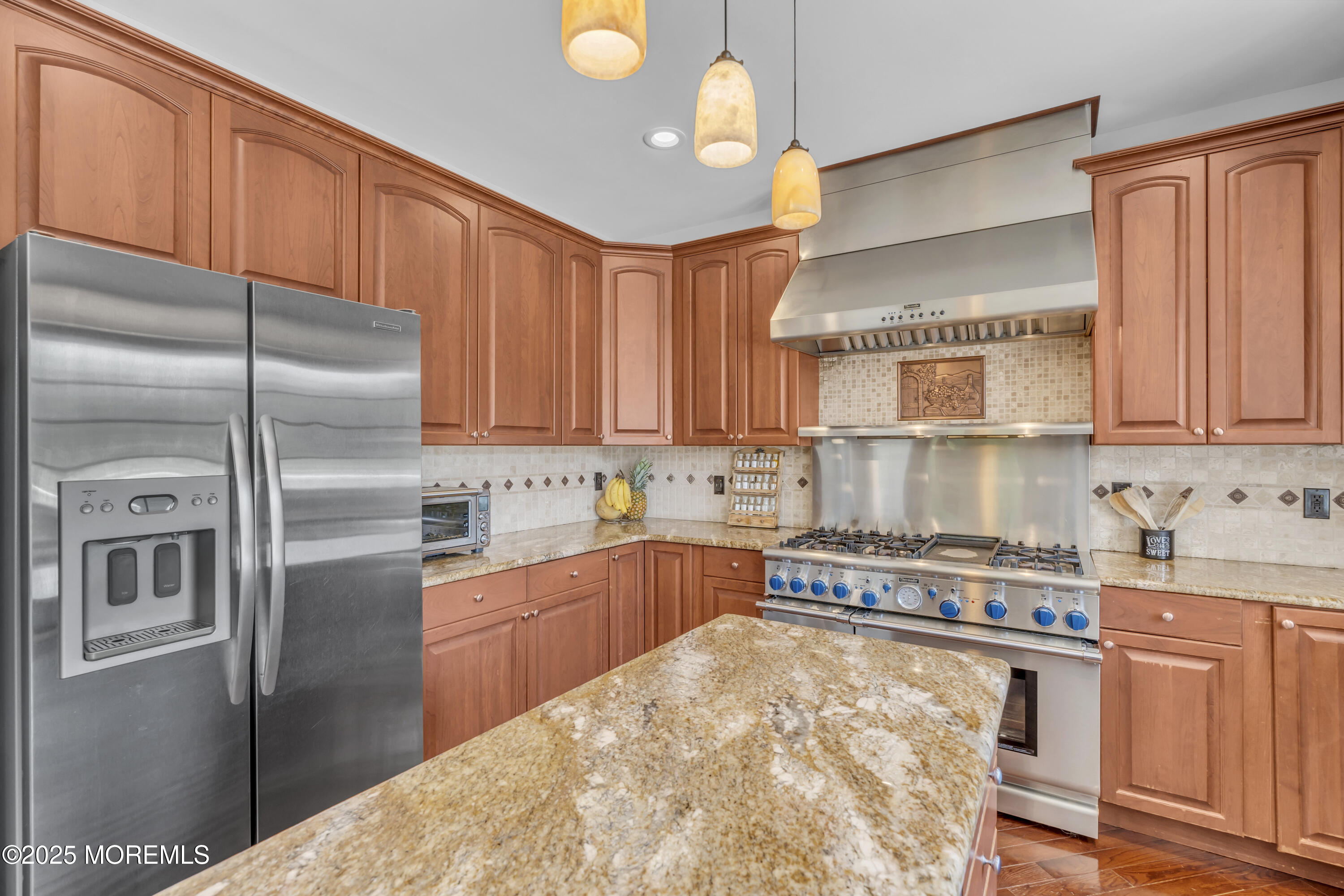 6 Cooper Court Cream Ridge, NJ 08514 - Photo 26 of 105 a kitchen with stainless steel appliances granite countertop a refrigerator a stove and a sink with cabinets