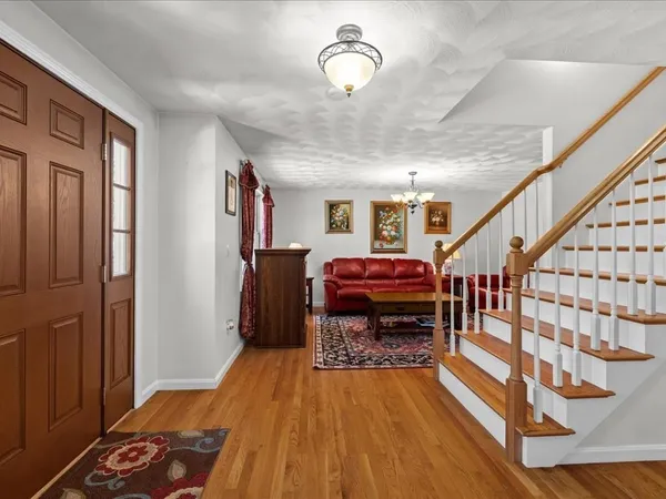 a bedroom with a bed and a walk in closet