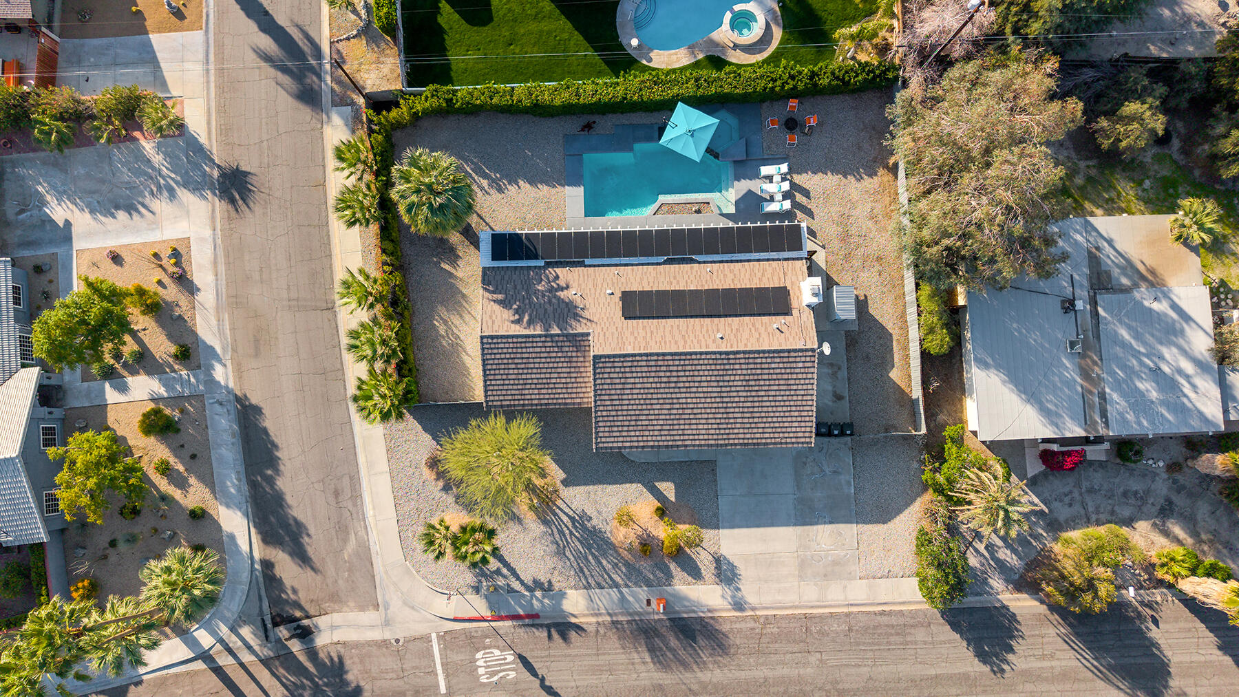2003 North Sandra Road Palm Springs, CA 92262 - Photo 21 of 25 an aerial view of a house with a garden