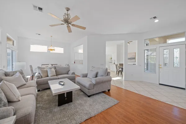 a living room with furniture