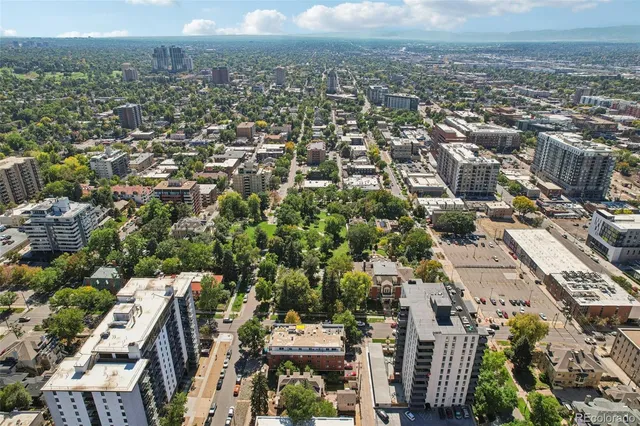 an aerial view of a city