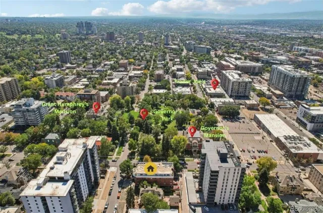an aerial view of multiple house