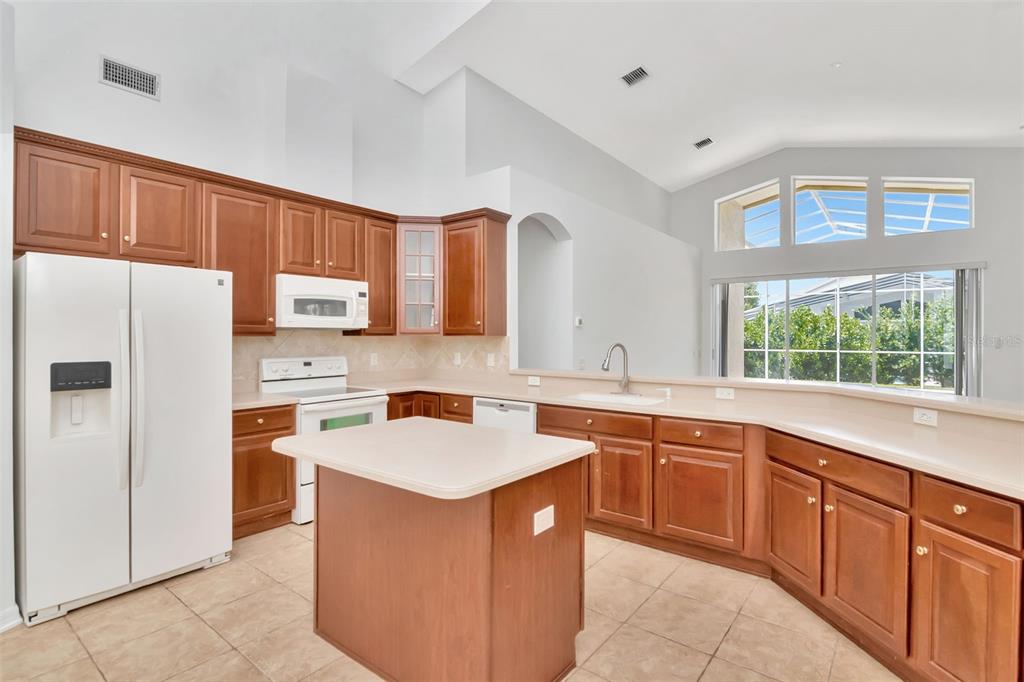 1927 Alecost Court Trinity, FL 34655 - Photo 37 of 44 a kitchen with stainless steel appliances granite countertop a sink stove refrigerator and microwave