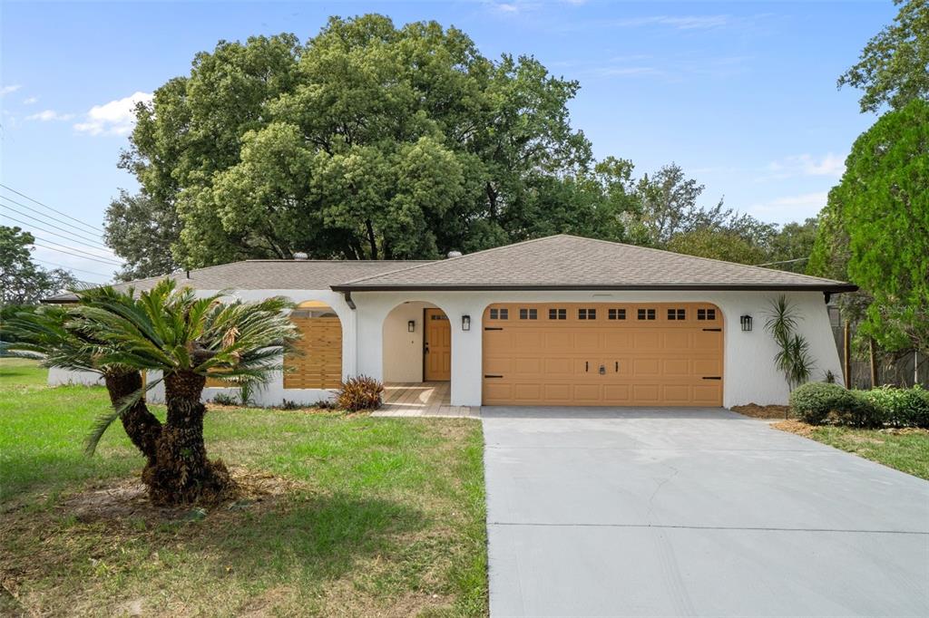 1393 Arbuckle Road Spring Hill, FL 34608 - Photo 1 of 1 a view of a house with a yard and large tree