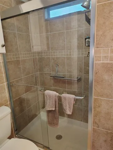a bathroom with a shower