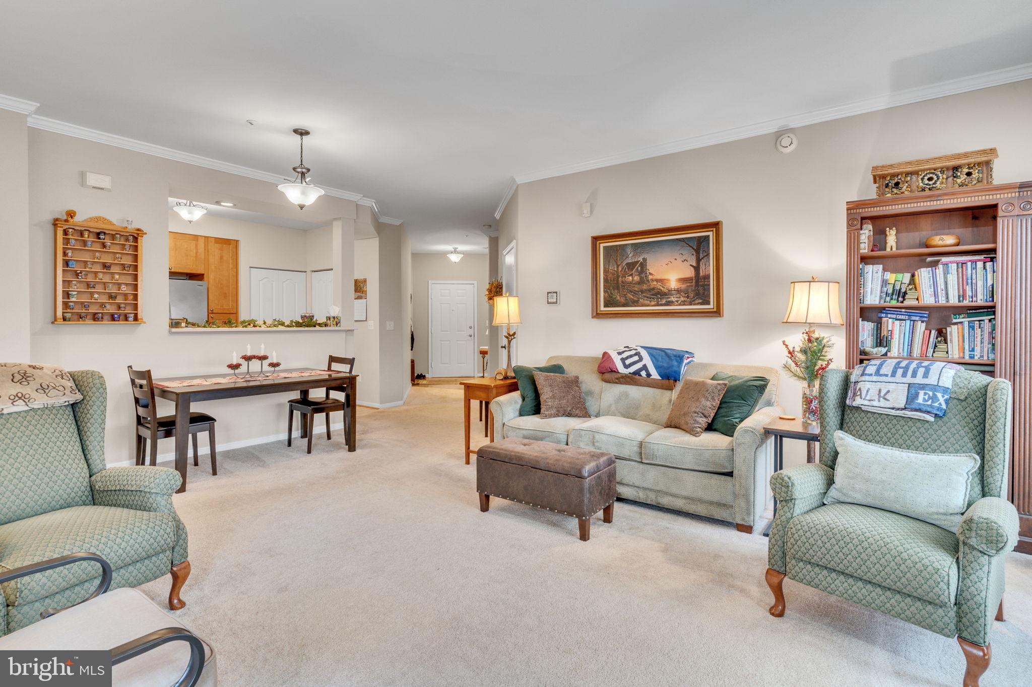 7706 Haynes Point Way, Unit 8F Alexandria, VA 22315 - Photo 5 of 36 a living room with furniture and a large window