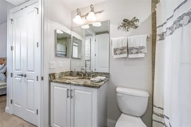 a view of a lake with a city