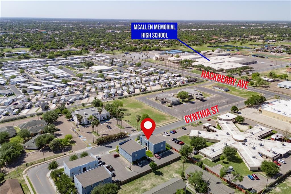 521 North Cynthia Street, Unit 2 McAllen, TX 78501 - Photo 13 of 21 an aerial view of residential houses with outdoor space