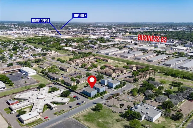 an aerial view of multiple house