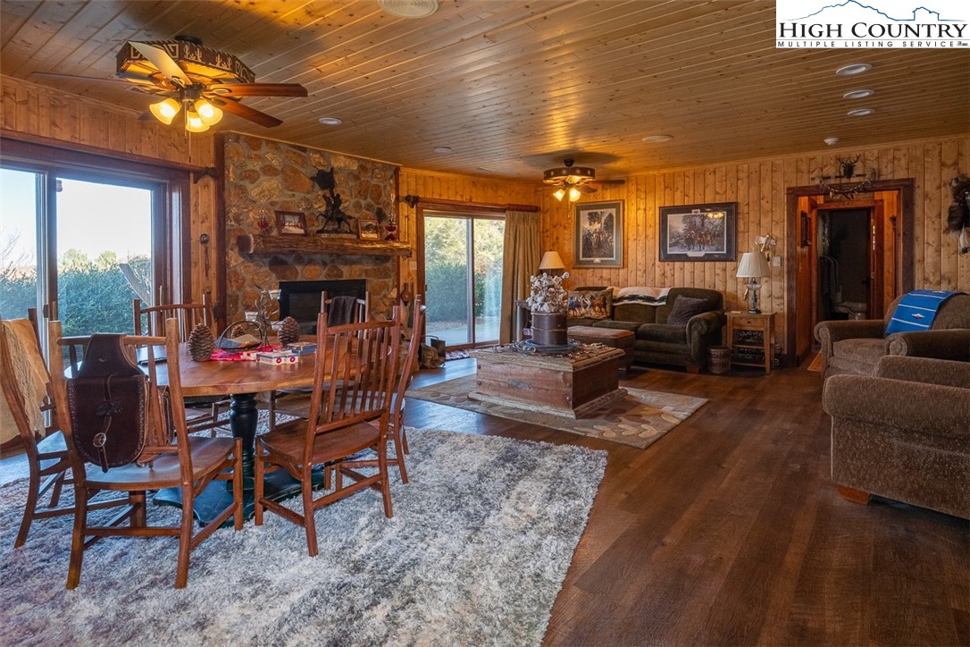186 Woodcrest Road Glade Valley, NC 28627 - Photo 24 of 50 a view of a dining room with furniture window and outside view