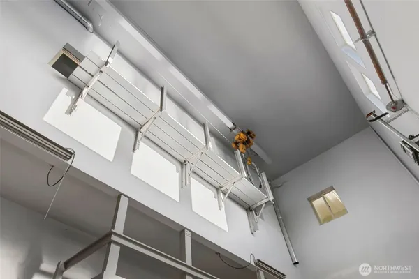 a view of a living room and bathroom