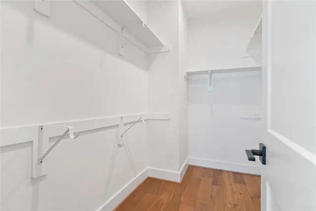 a view of small space with racks on the wall