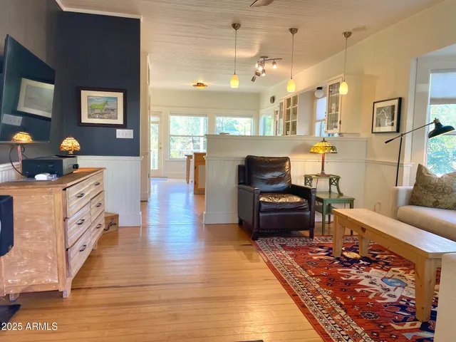 a living room with furniture and a couch