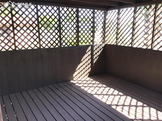 a room with furniture and storage