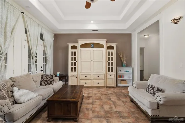 a living room with furniture