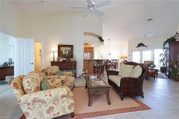 a living room with furniture