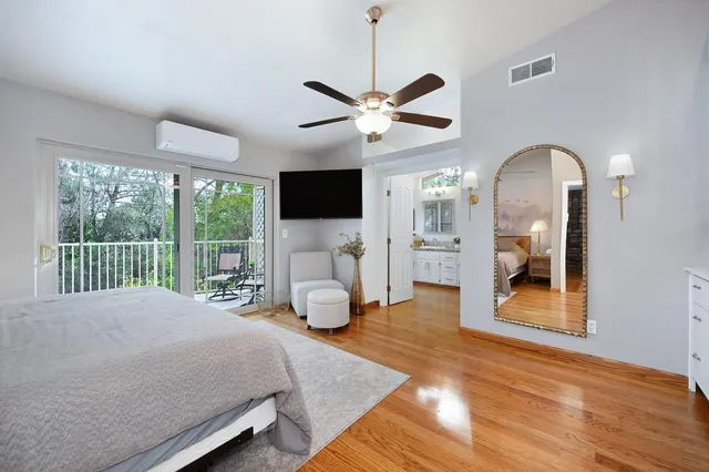 a view of a porch with a backyard