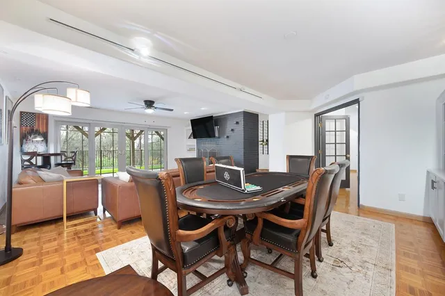 a view of a tree in a park