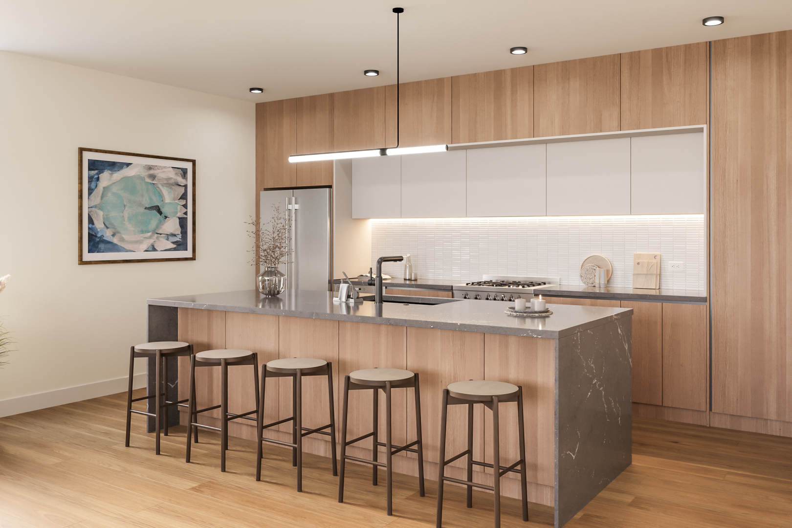 2234 West Grand Avenue, Unit PH401 Chicago, IL 60612 - Photo 2 of 13 a kitchen with cabinets and chairs