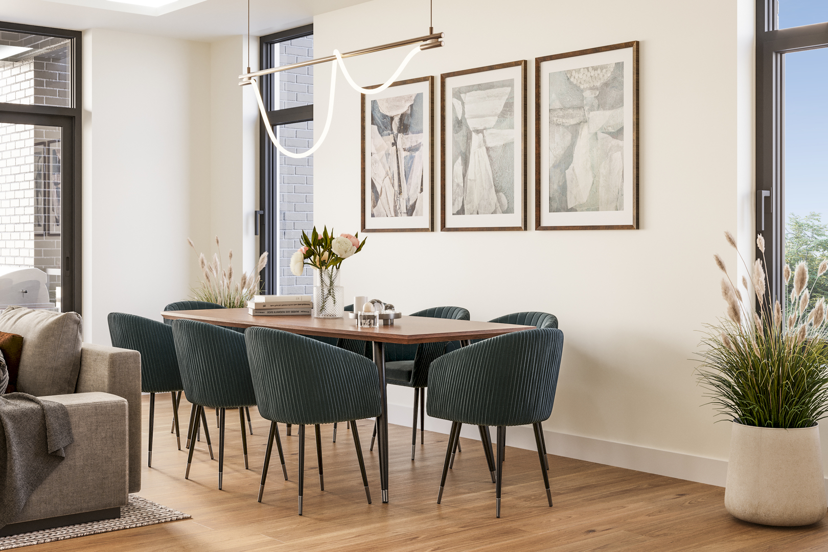 2234 West Grand Avenue, Unit PH401 Chicago, IL 60612 - Photo 7 of 13 a dining room with furniture and wooden floor