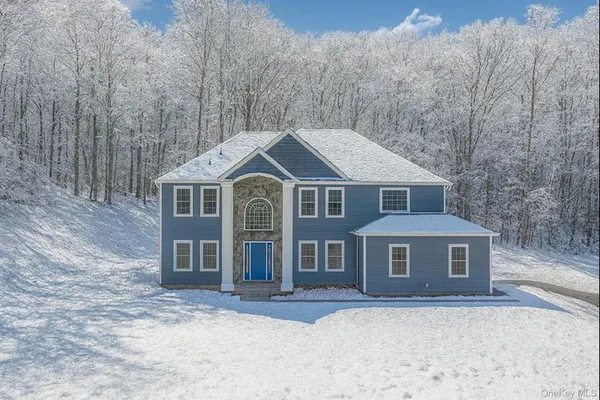 a front view of a house with yard